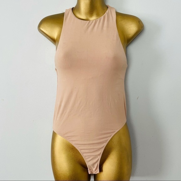 Halter neck bodysuit nude color size large - Picture 1 of 4